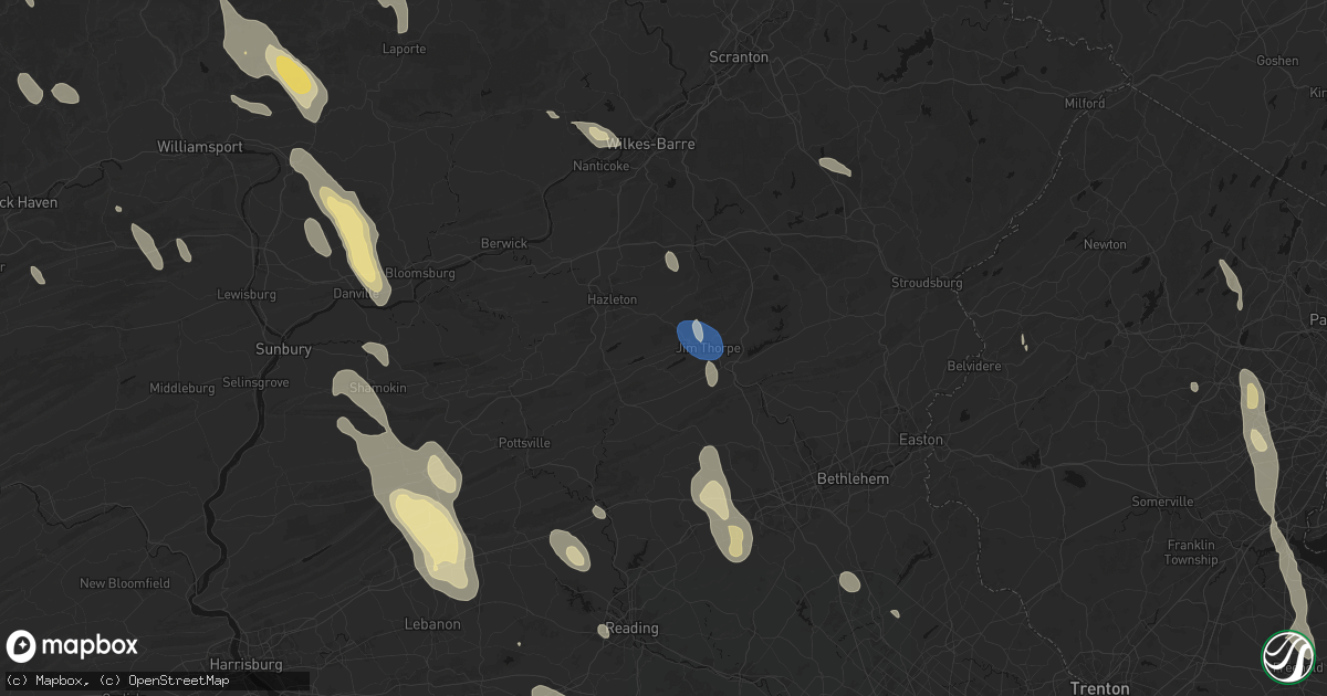 Hail map in Nesquehoning, PA on September 1, 2026