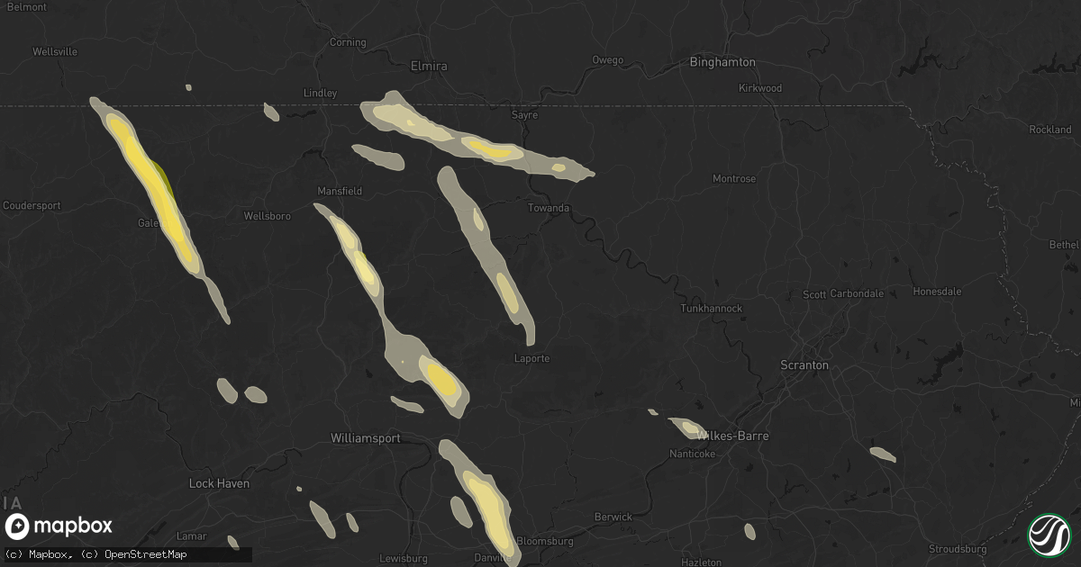 Hail map in New Albany, PA on September 1, 2026