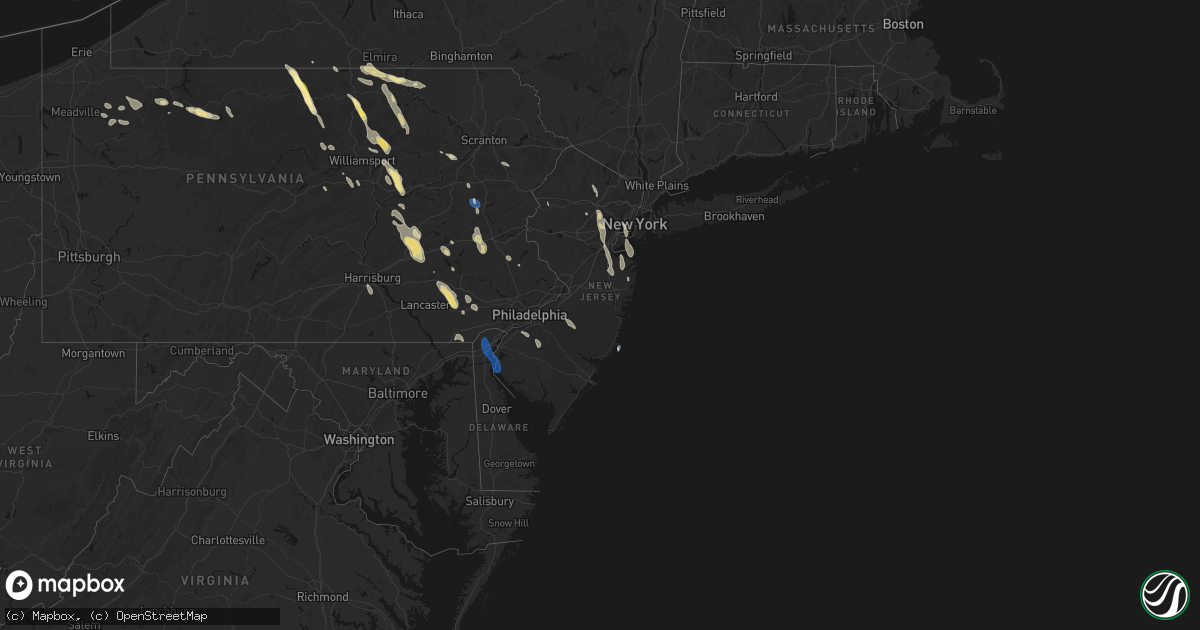Hail map in New Jersey on September 1, 2026
