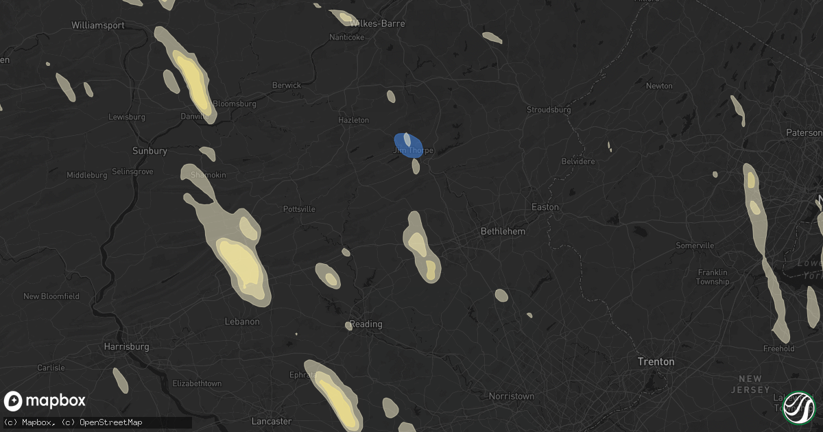 Hail map in New Tripoli, PA on September 1, 2026