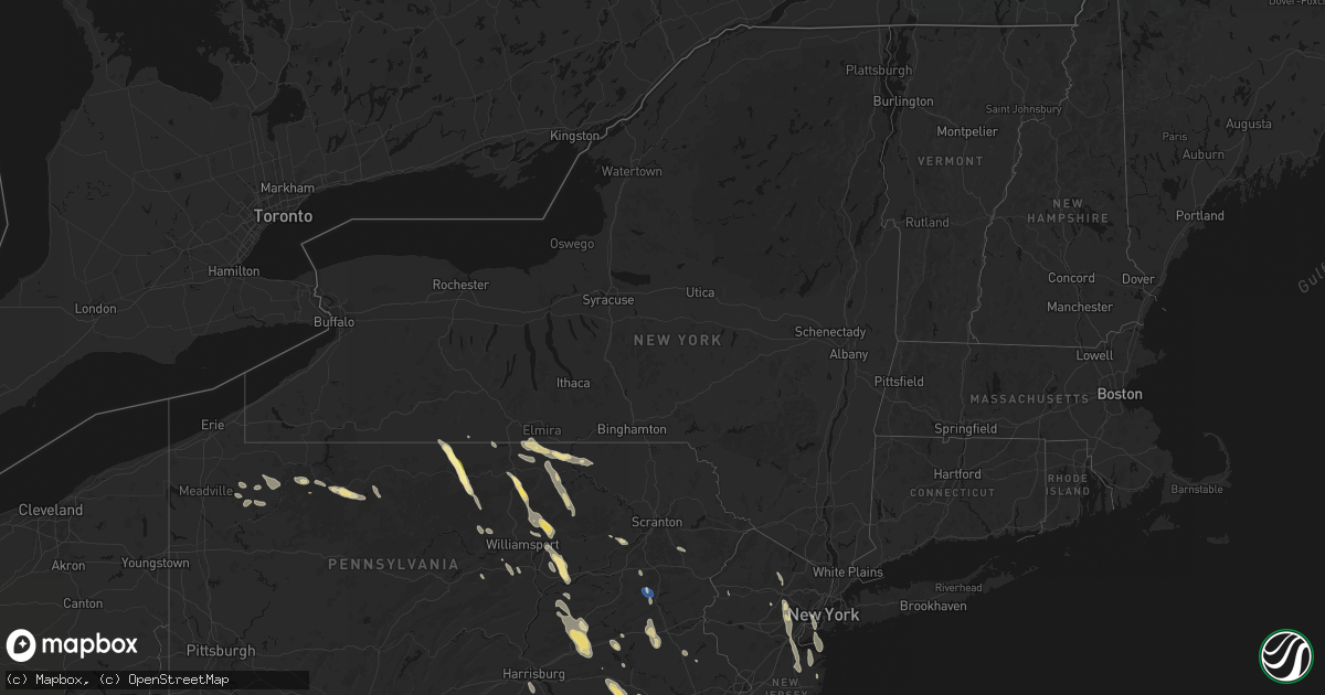 Hail map in New York on September 1, 2026