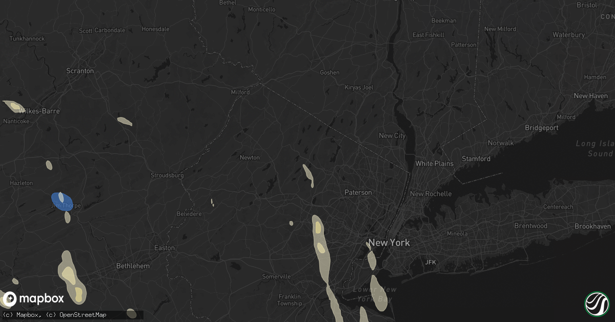 Hail map in Newfoundland, NJ on September 1, 2026