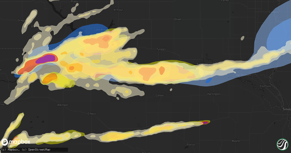 Hail map in Niobrara, NE on September 1, 2026