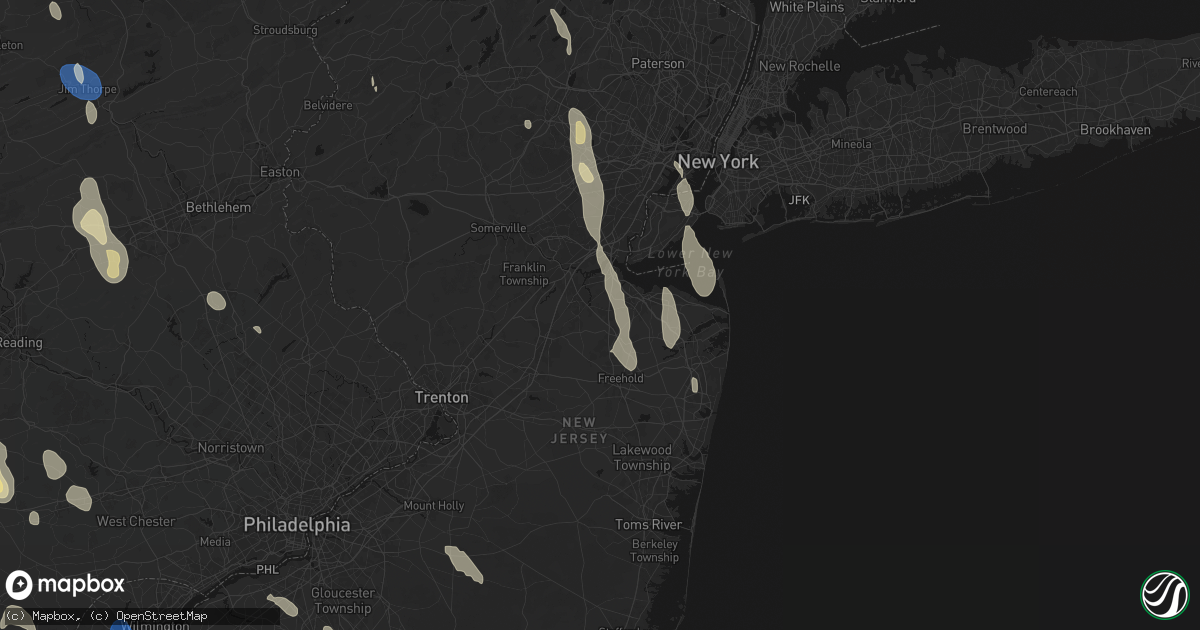 Hail map in Old Bridge, NJ on September 1, 2026