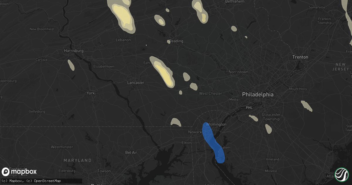 Hail map in Parkesburg, PA on September 1, 2026