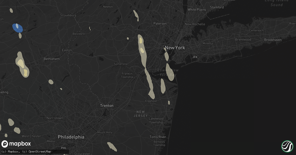 Hail map in Parlin, NJ on September 1, 2026