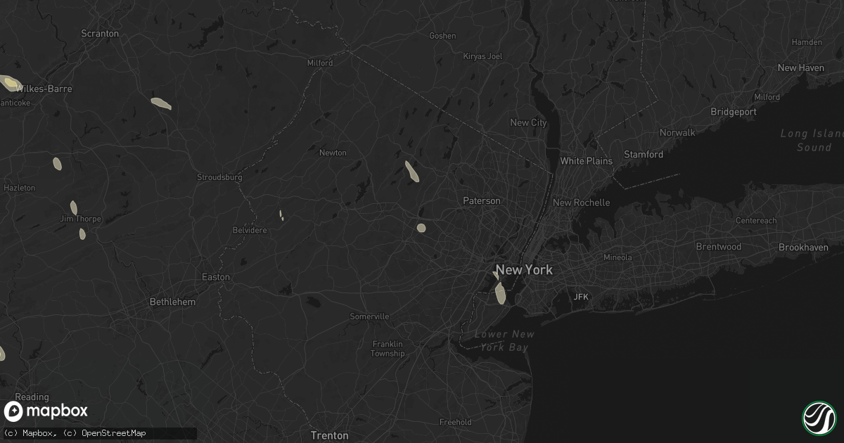 Hail map in Parsippany, NJ on September 1, 2026