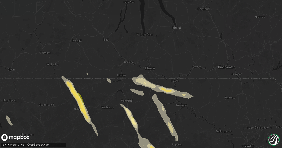Hail map in Pine City, NY on September 1, 2026