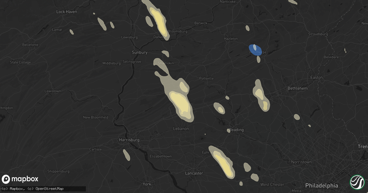 Hail map in Pine Grove, PA on September 1, 2026