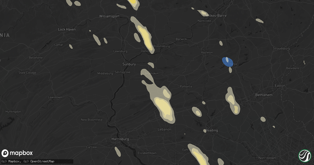 Hail map in Pitman, PA on September 1, 2026