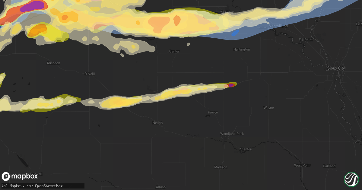 Hail map in Plainview, NE on September 1, 2026