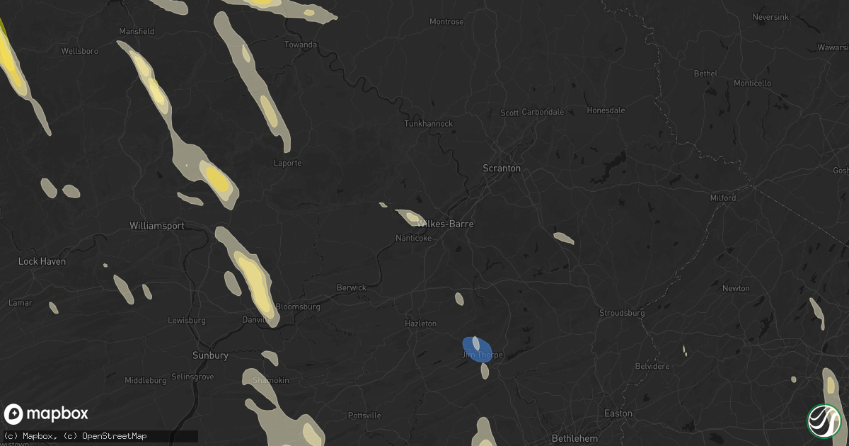 Hail map in Plymouth, PA on September 1, 2026