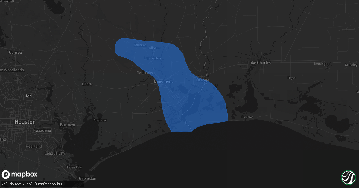 Hail map in Port Neches, TX on September 1, 2026