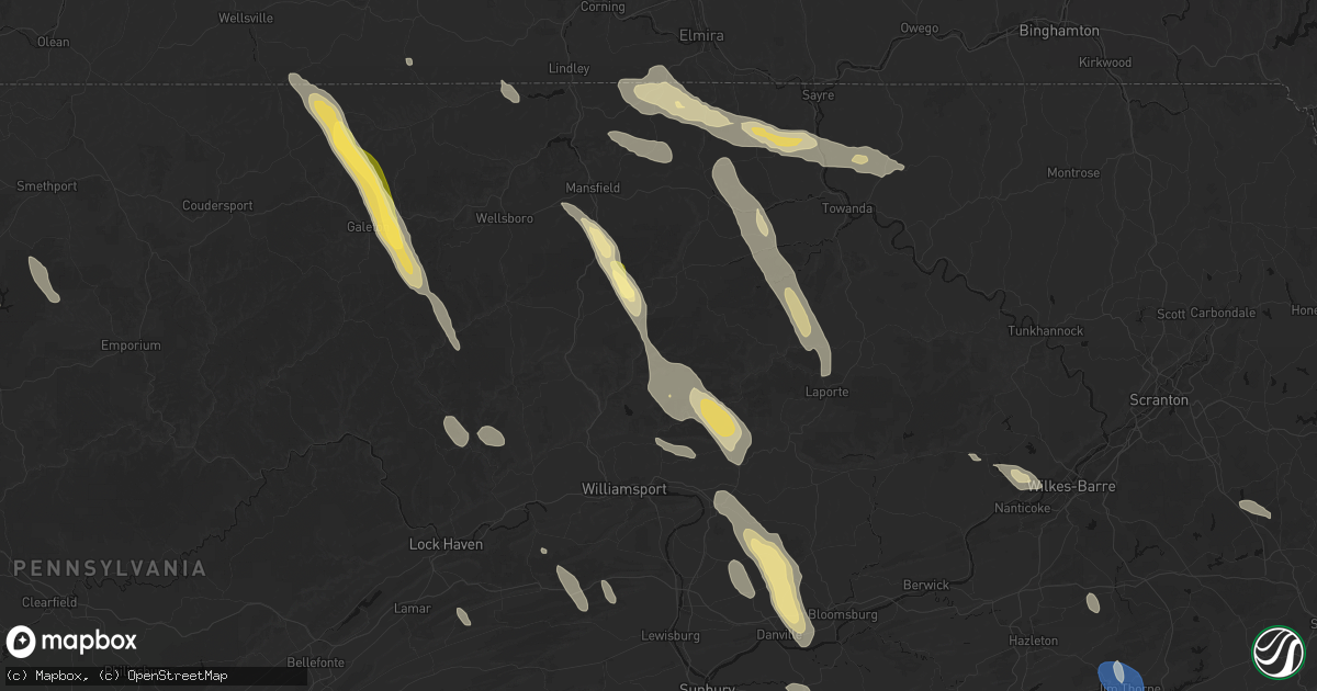 Hail map in Ralston, PA on September 1, 2026