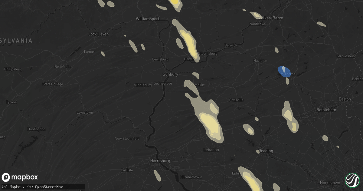 Hail map in Rebuck, PA on September 1, 2026