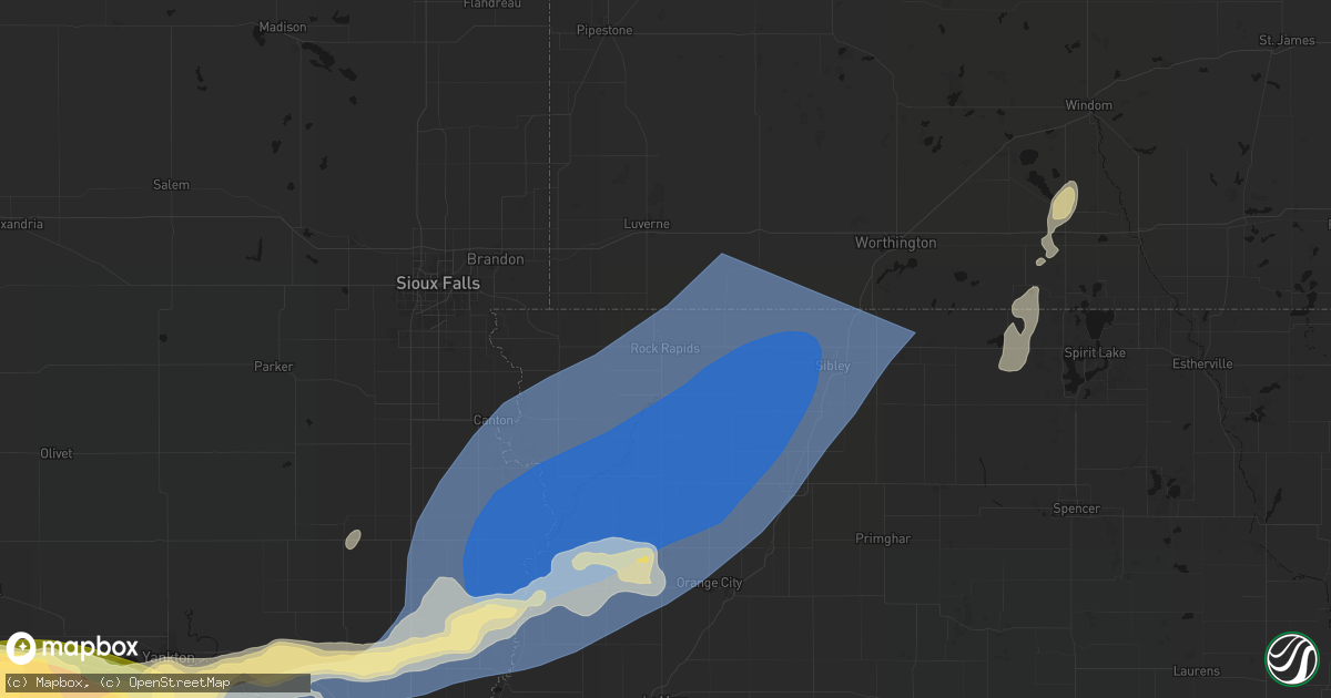Hail map in Rock Rapids, IA on September 1, 2026