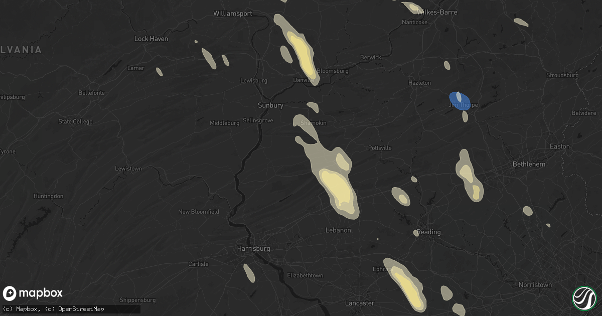 Hail map in Sacramento, PA on September 1, 2026
