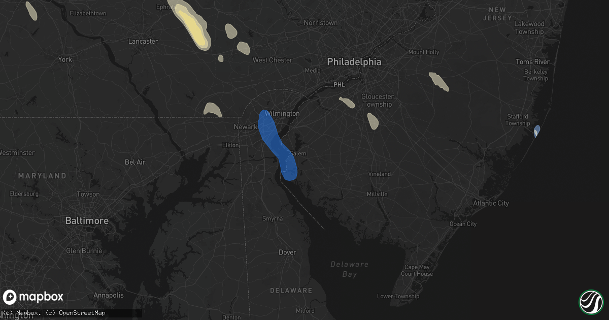 Hail map in Salem, NJ on September 1, 2026
