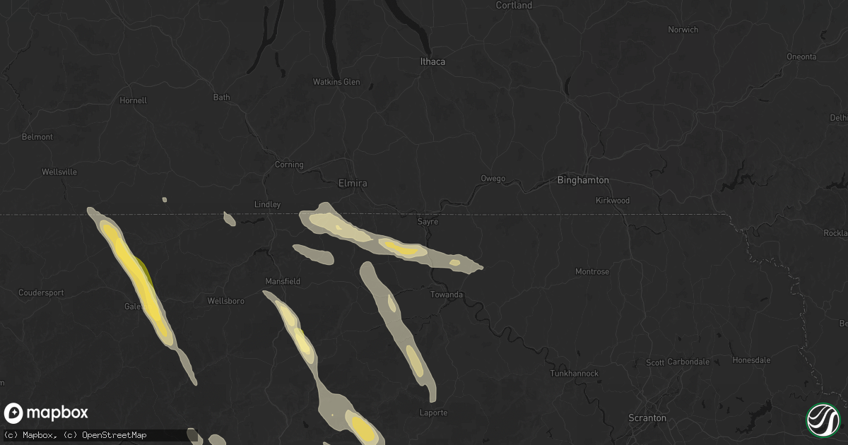 Hail map in Sayre, PA on September 1, 2026