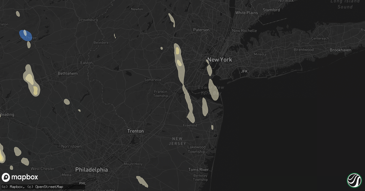 Hail map in Sayreville, NJ on September 1, 2026