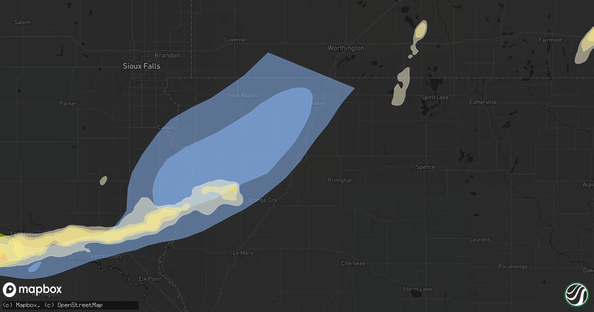 Hail map in Sheldon, IA on September 1, 2026