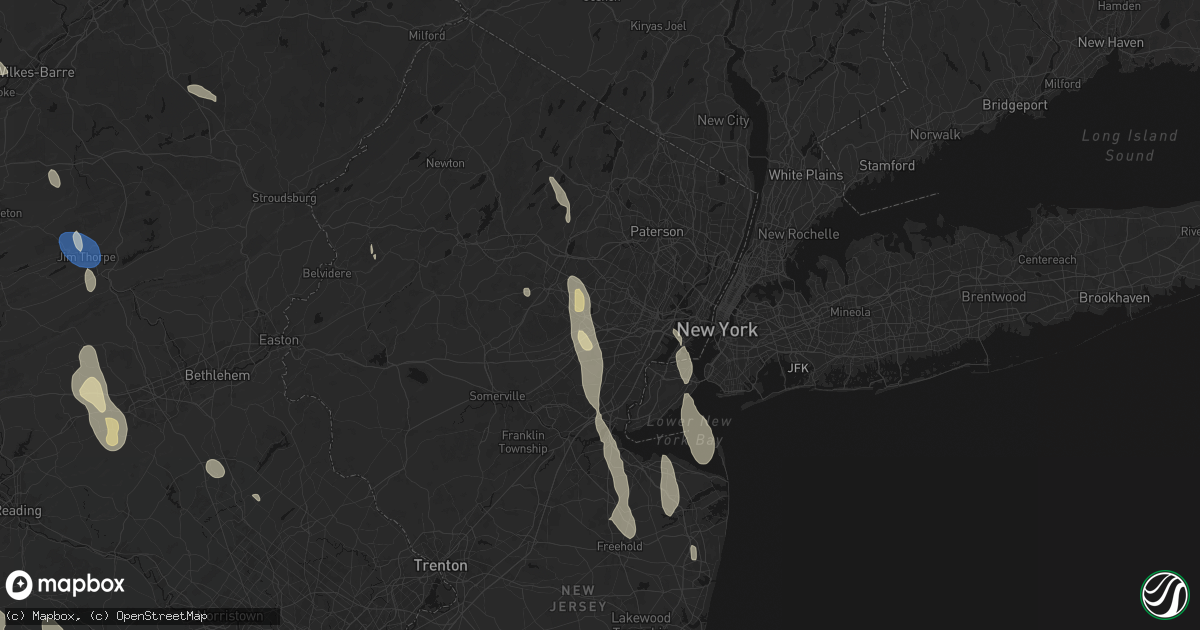 Hail map in Short Hills, NJ on September 1, 2026