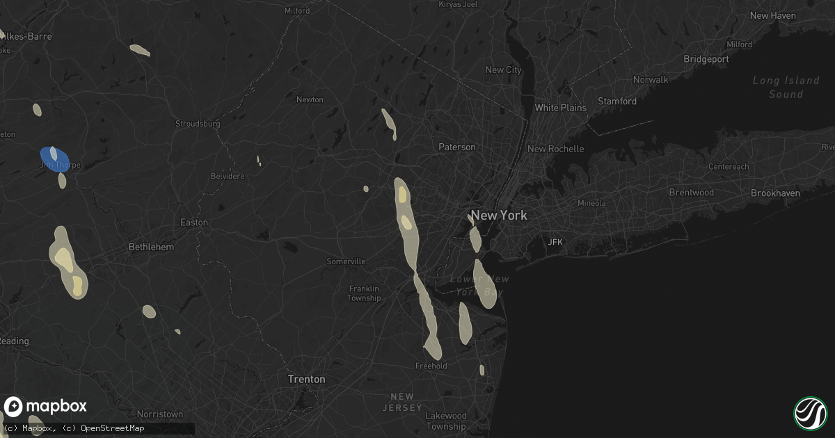 Hail map in Springfield, NJ on September 1, 2026