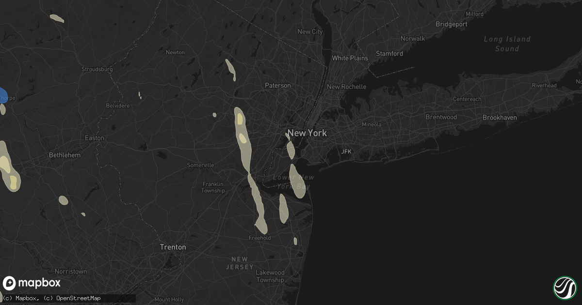 Hail map in Staten Island, NY on September 1, 2026