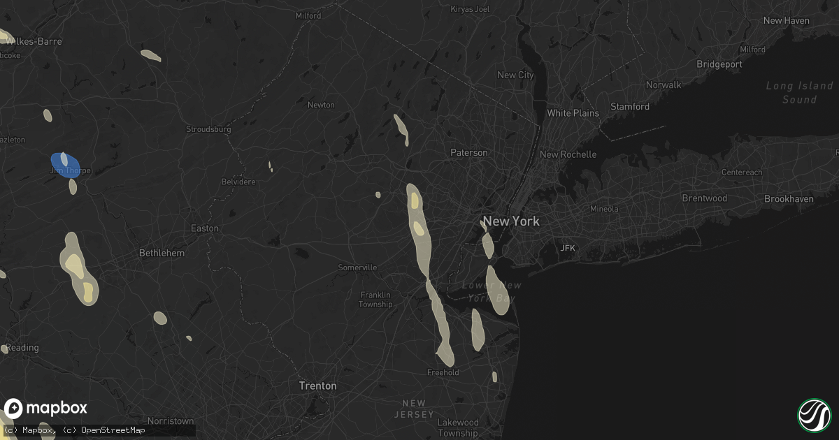 Hail map in Summit, NJ on September 1, 2026