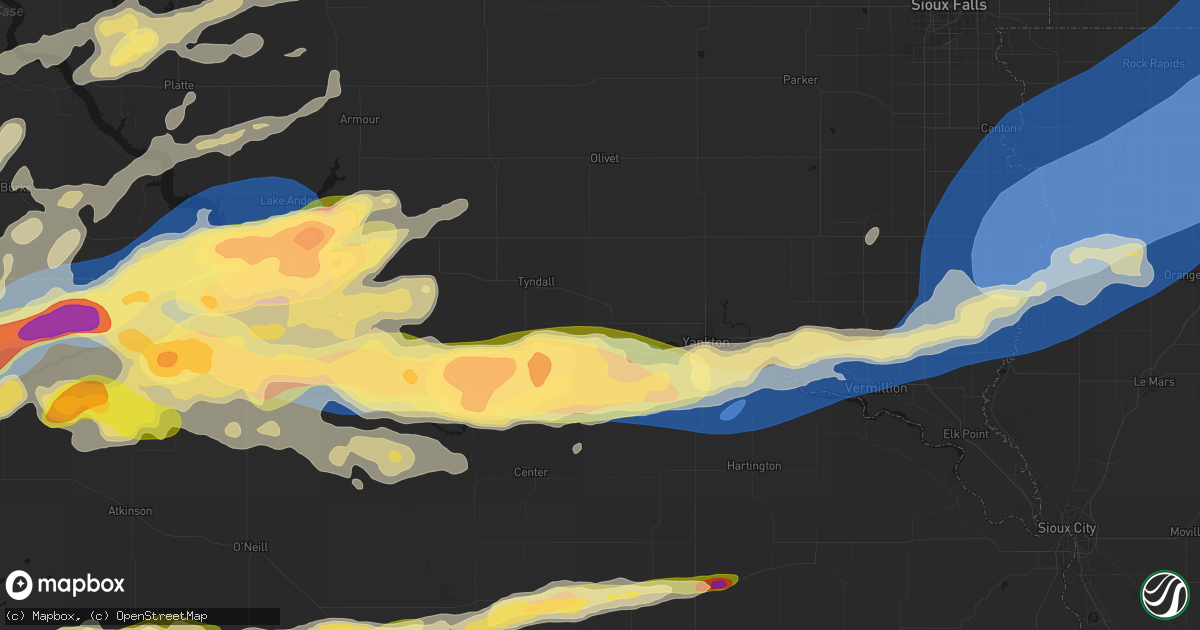 Hail map in Tabor, SD on September 1, 2026