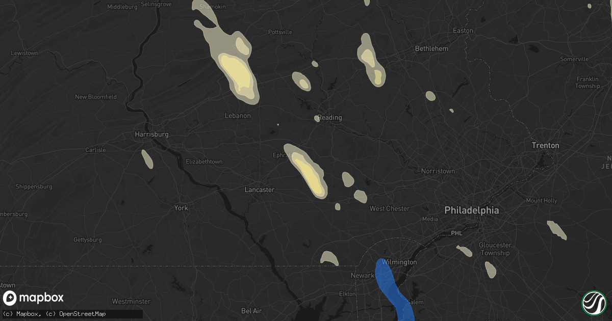 Hail map in Terre Hill, PA on September 1, 2026