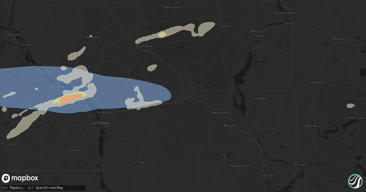Hail map in Tomah, WI on September 1, 2026