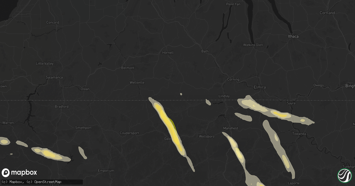 Hail map in Troupsburg, NY on September 1, 2026