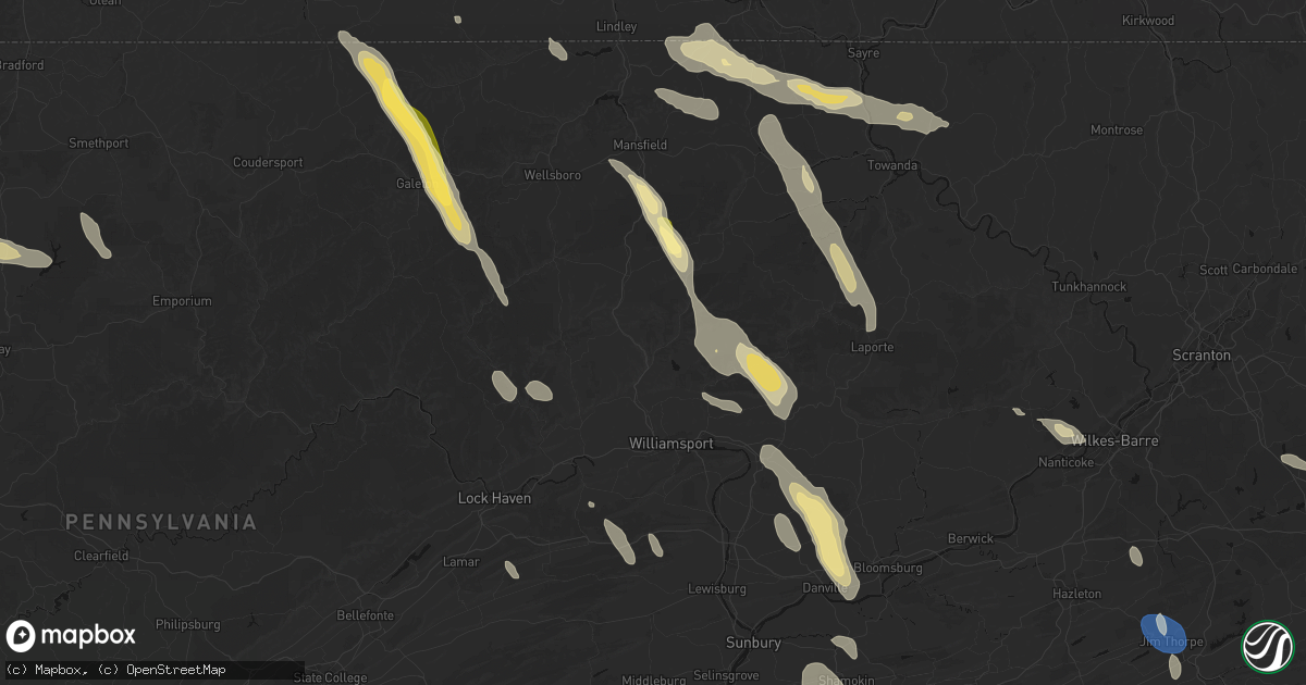 Hail map in Trout Run, PA on September 1, 2026