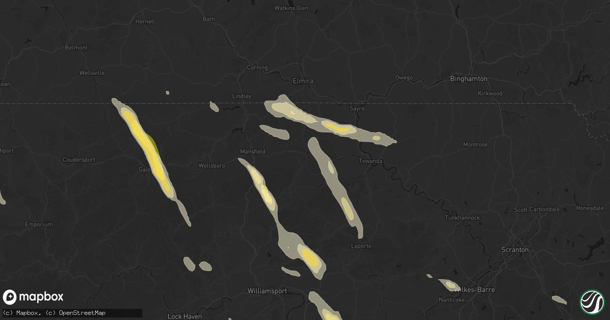 Hail map in Troy, PA on September 1, 2026