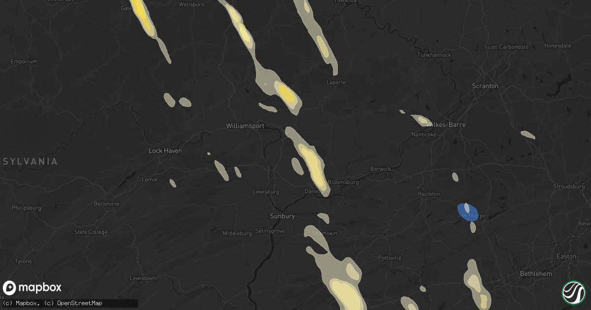 Hail map in Turbotville, PA on September 1, 2026