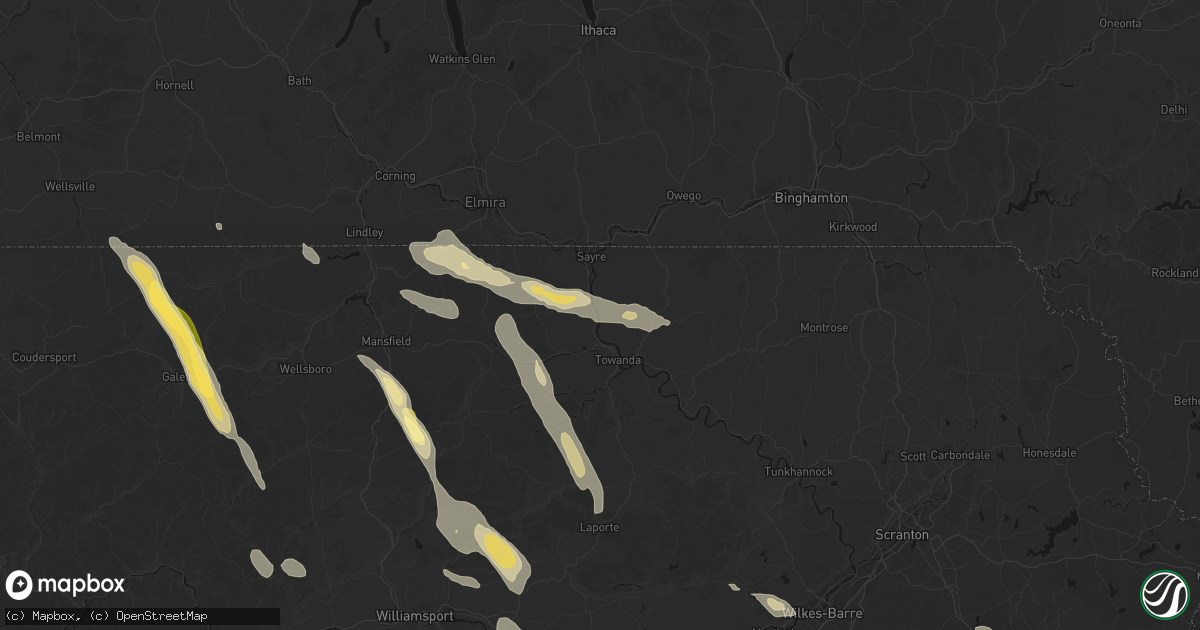 Hail map in Ulster, PA on September 1, 2026