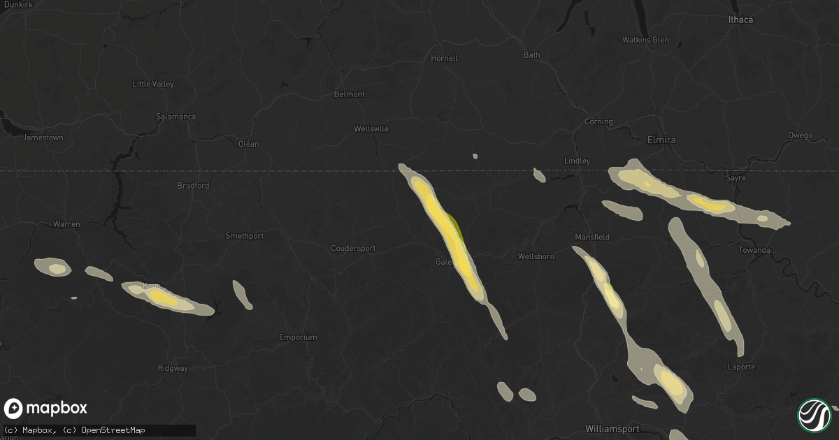 Hail map in Ulysses, PA on September 1, 2026