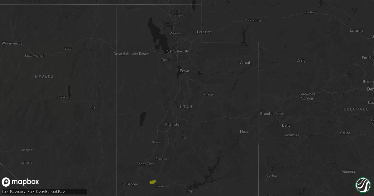 Hail map in Utah on September 1, 2026