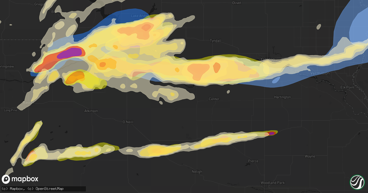 Hail map in Verdigre, NE on September 1, 2026