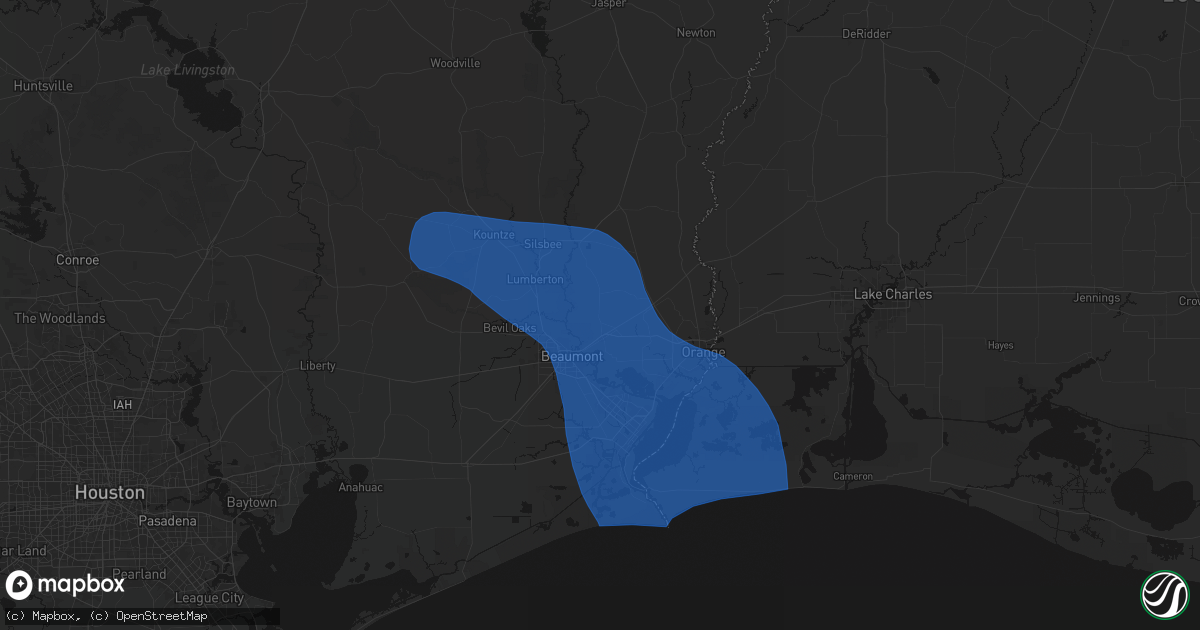 Hail map in Vidor, TX on September 1, 2026