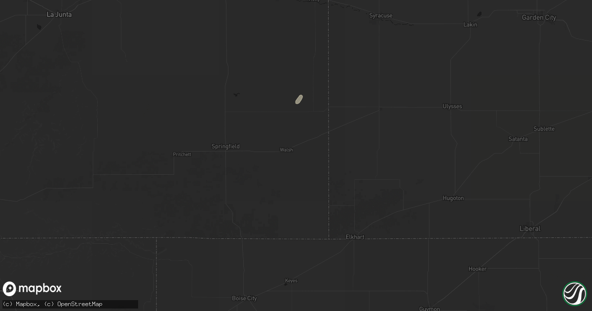 Hail map in Walsh, CO on September 1, 2026