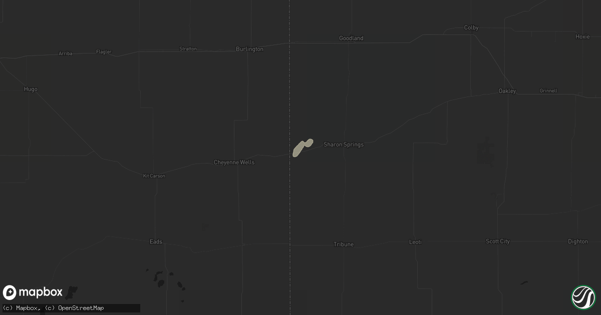 Hail map in Weskan, KS on September 1, 2026