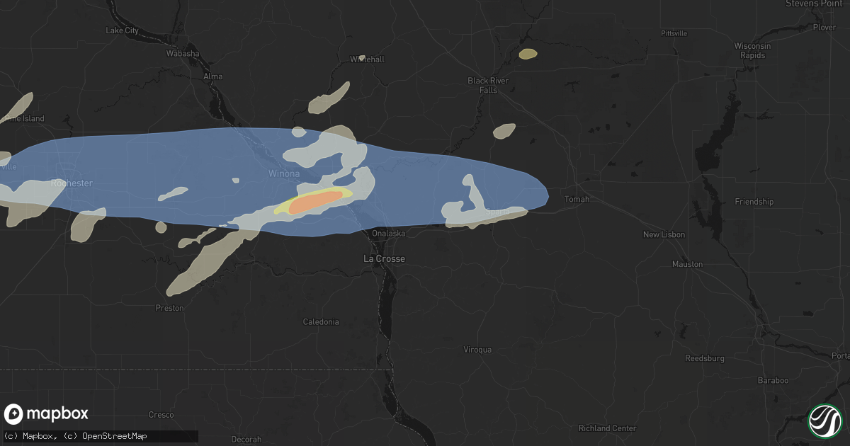 Hail map in West Salem, WI on September 1, 2026