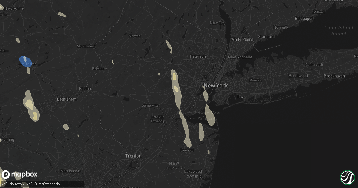 Hail map in Westfield, NJ on September 1, 2026