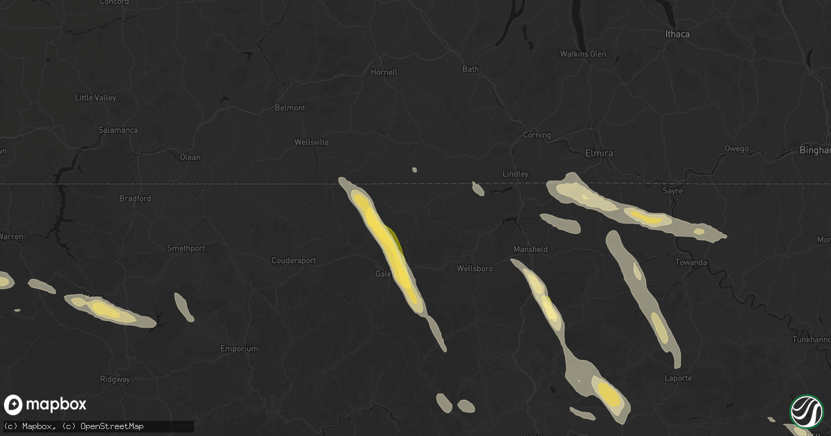 Hail map in Westfield, PA on September 1, 2026