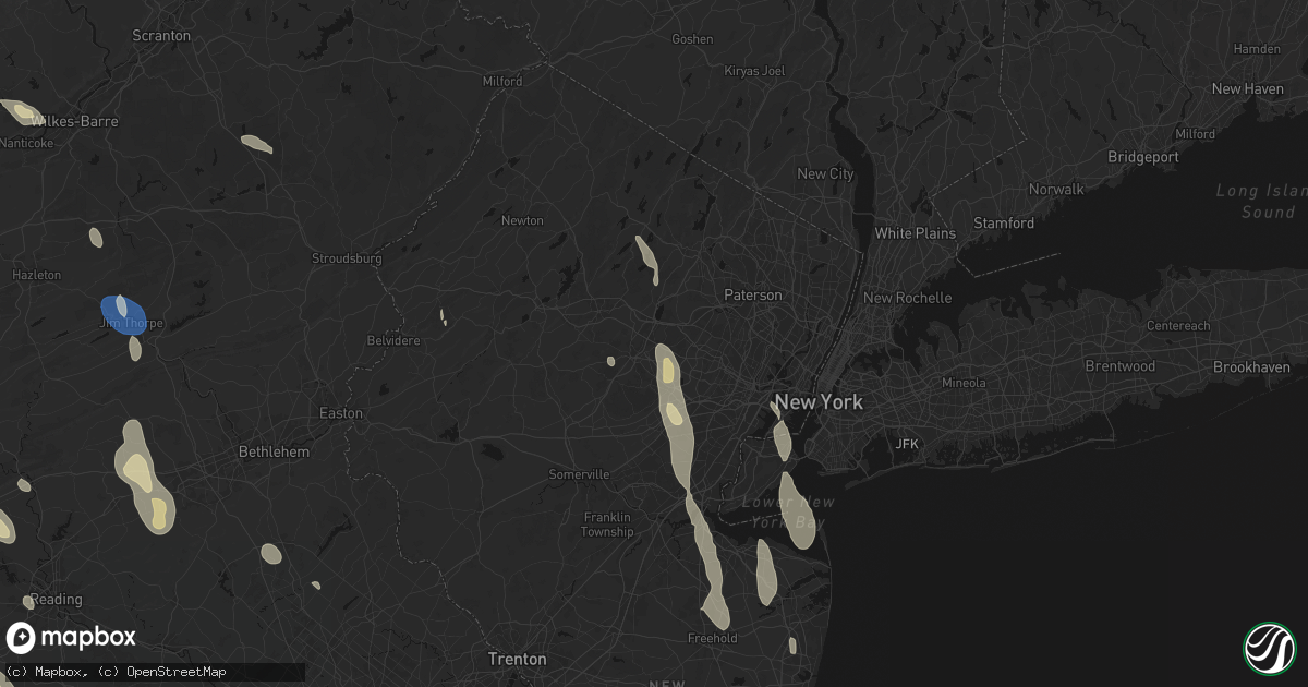 Hail map in Whippany, NJ on September 1, 2026