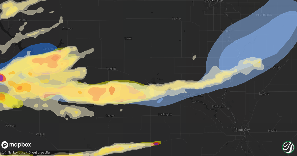 Hail map in Yankton, SD on September 1, 2026