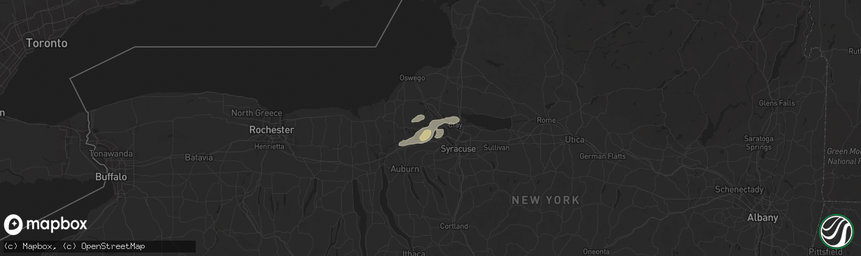 Hail map in Baldwinsville, NY on September 2, 2013