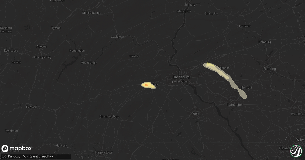 Hail map in Carlisle, PA on September 2, 2013